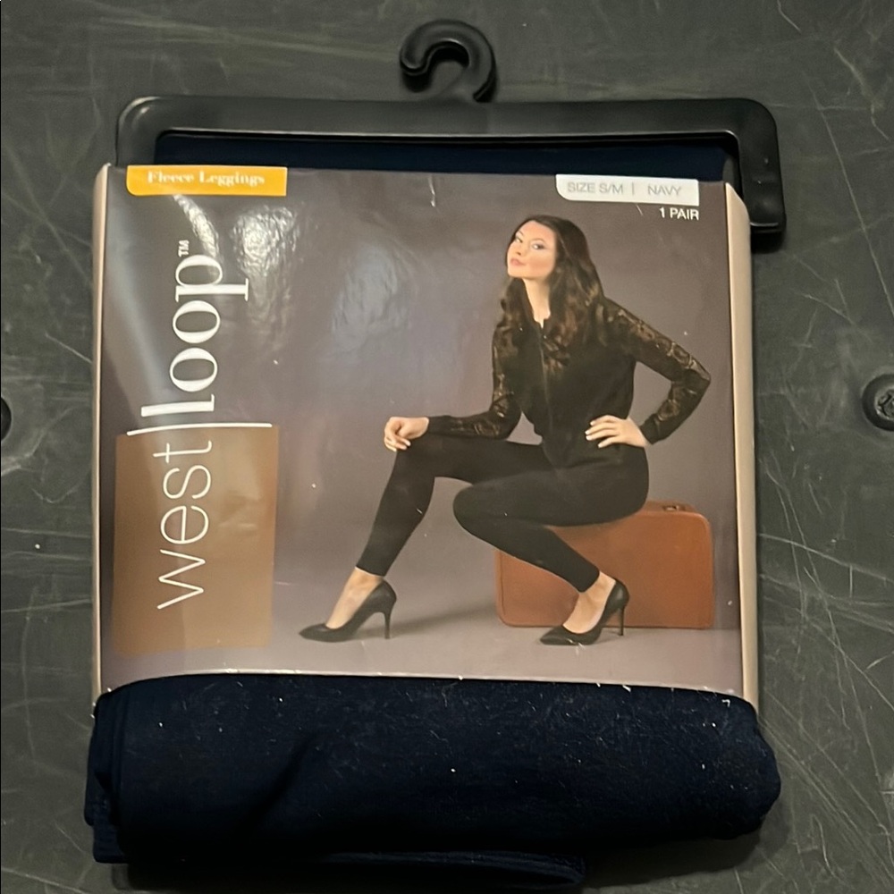 West Loop Navy Fleece Leggings